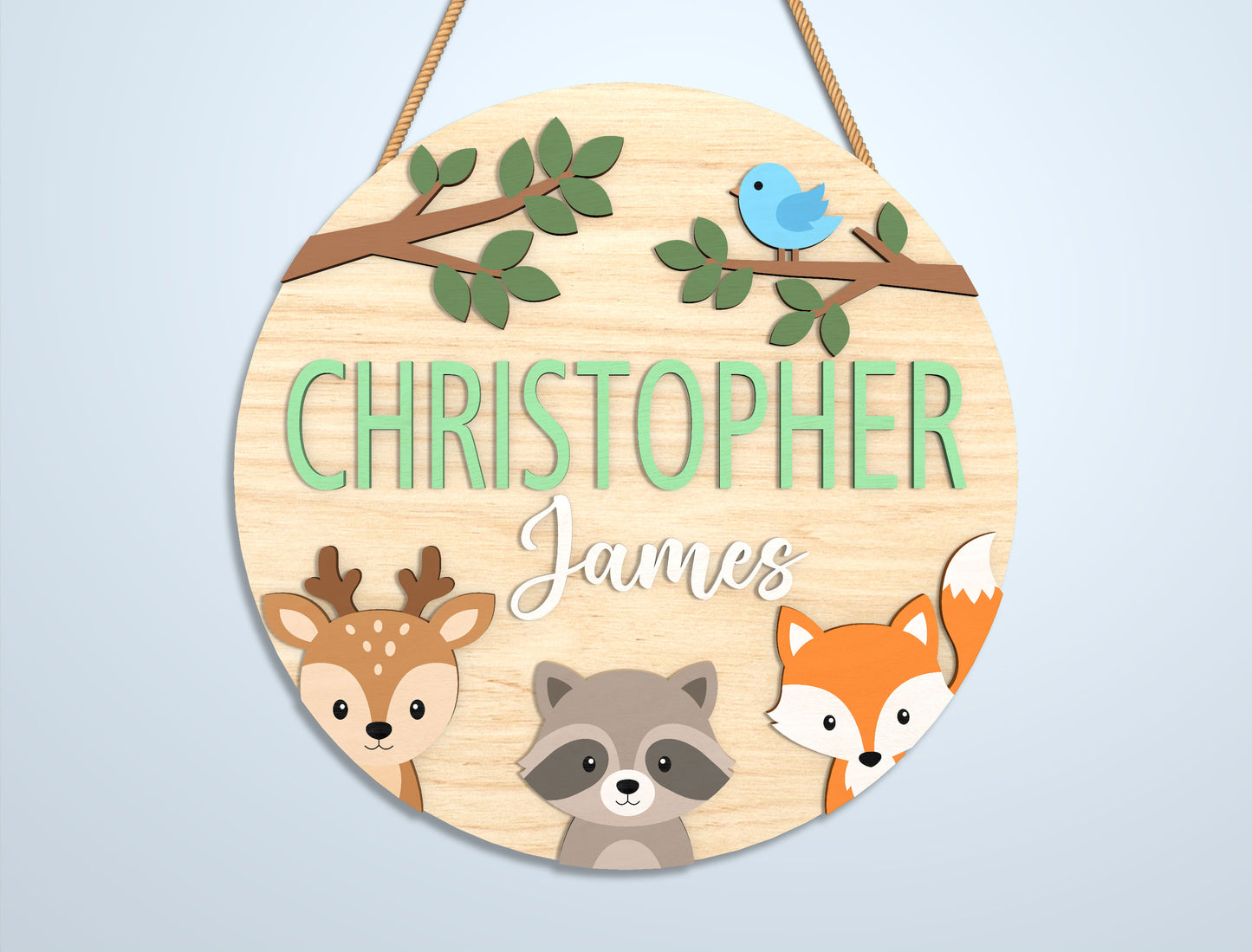 Personalized Safari Baby Name Sign SVG Bundle for Glowforge and xTool