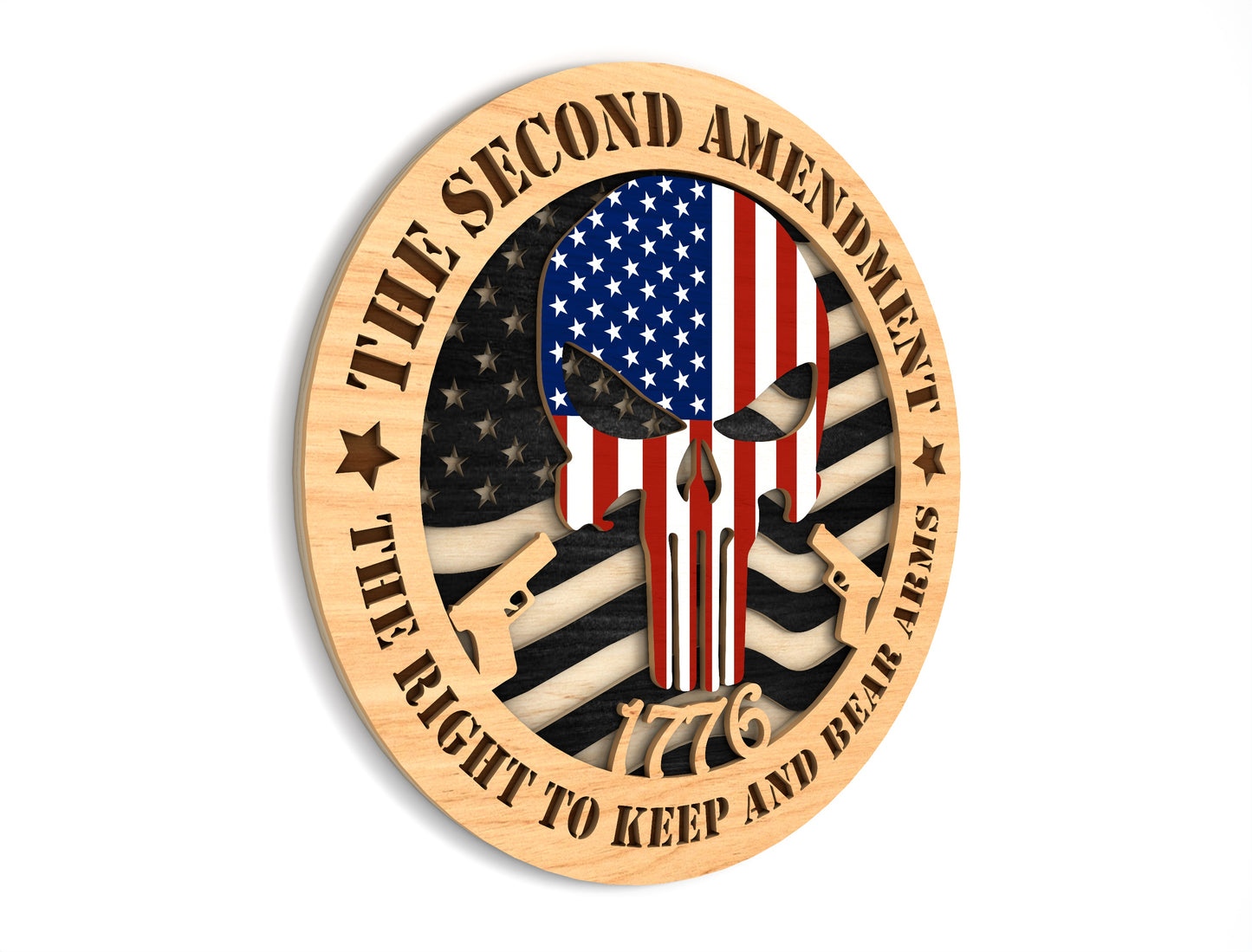 Second Amendment Skull SVG Laser Cut File for xTool and LightBurn