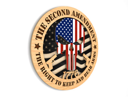 Second Amendment Skull SVG Laser Cut File for xTool and LightBurn