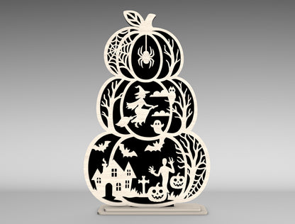 Halloween Pumpkin Silhouette SVG Bundle Laser Cut Files for Glowforge