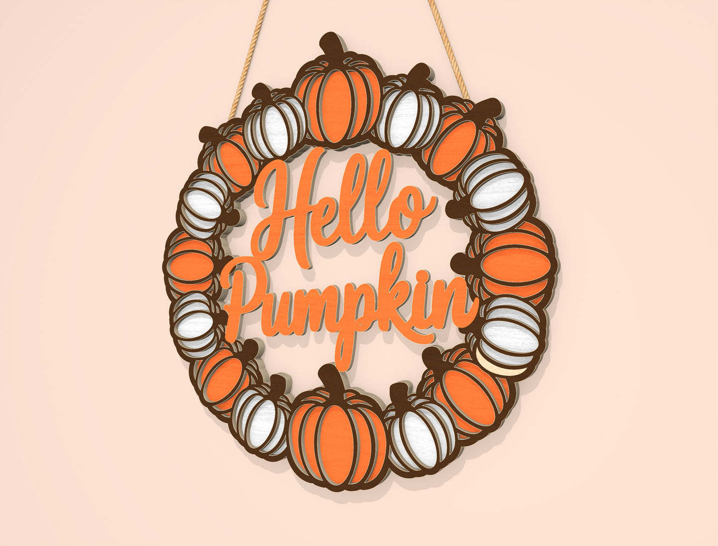 Welcome Pumpkin Wreath SVG Set for Glowforge xTool LightBurn | 2 Designs
