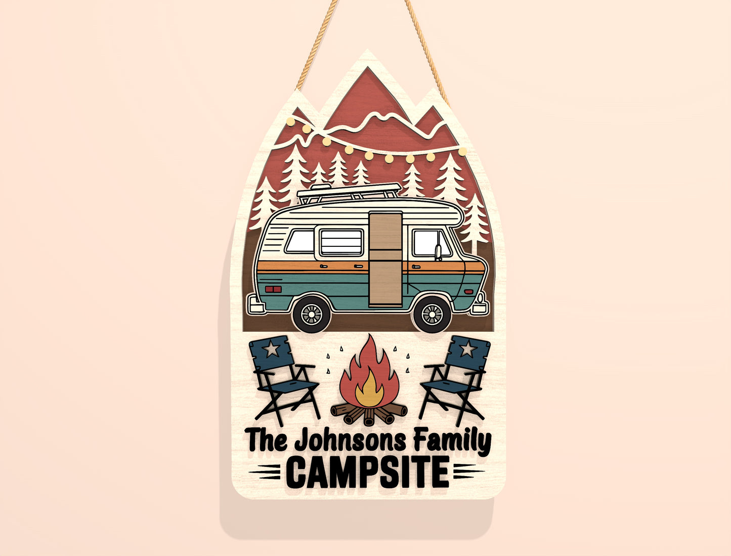 Personalized Campsite Door Sign SVG Bundle for Glowforge and xTool