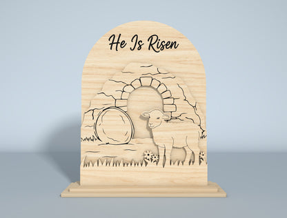 Christian Easter Tabletop SVG Bundle Engraved Scene for Glowforge
