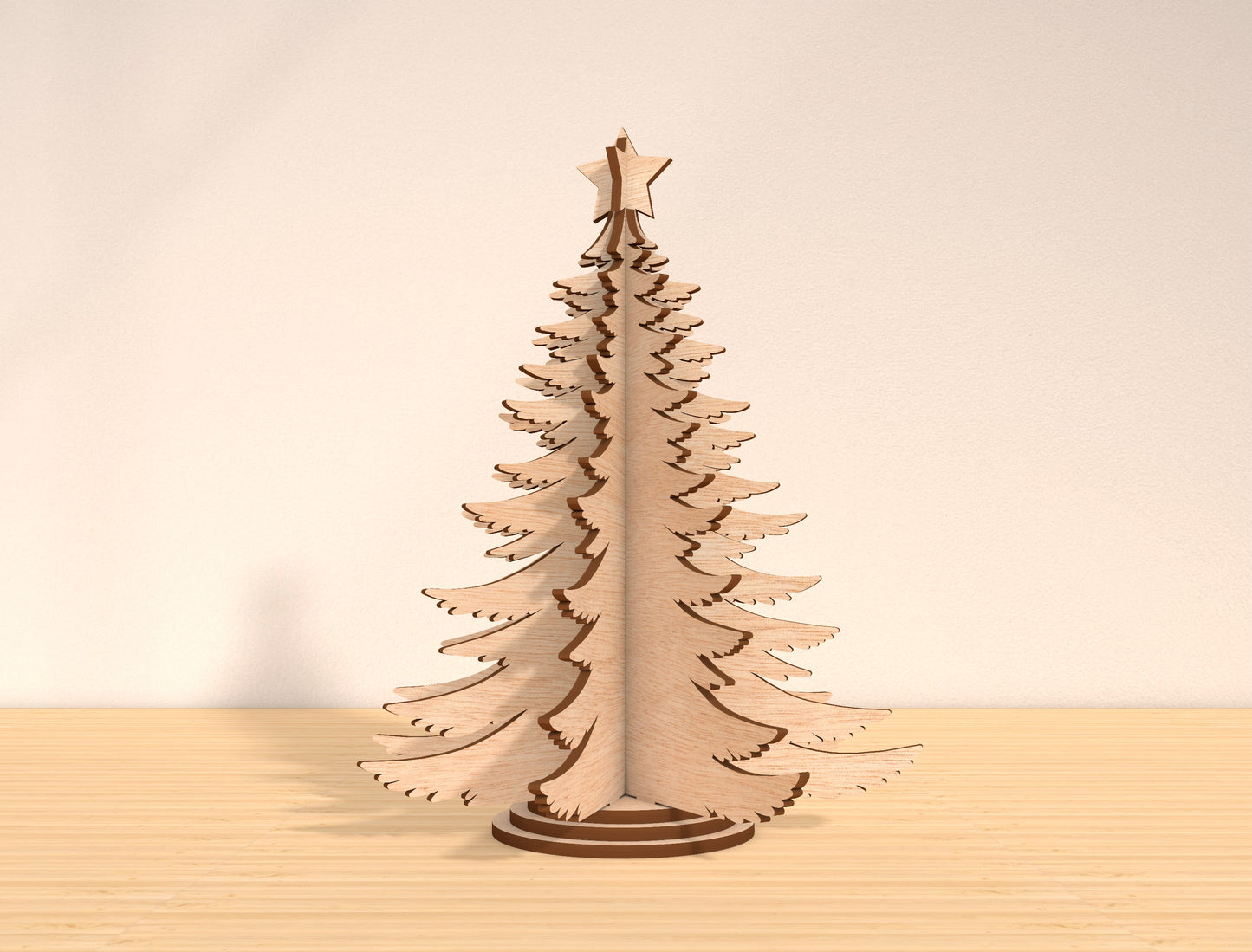 Christmas Tree 3D Tabletop Decor Laser Cut File | Ready to Cut | Glowforge, xTool, LightBurn, etc.