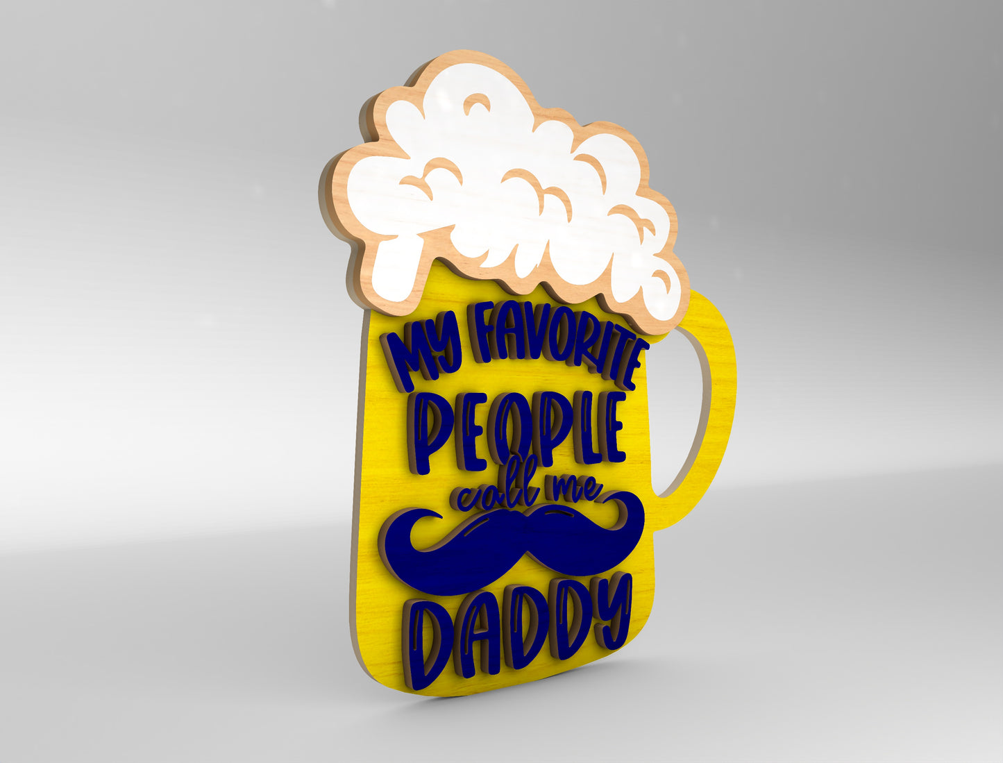 Dad Beer Mug Sign SVG Laser Cut File for Glowforge and xTool