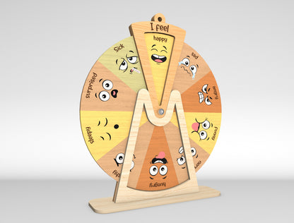Feelings Wheel SVG for Glowforge xTool Wooden Emotion Chart Laser Cut File