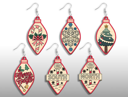 Christmas Light Bulb Ornament SVG Engraved Laser Cut File