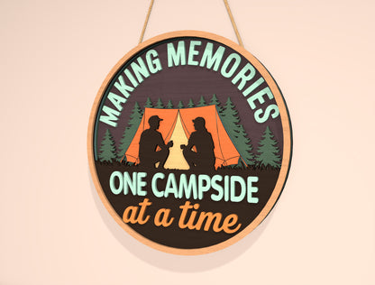 Camping Door Sign Bundle SVG for LightBurn and Glowforge Laser Cut File