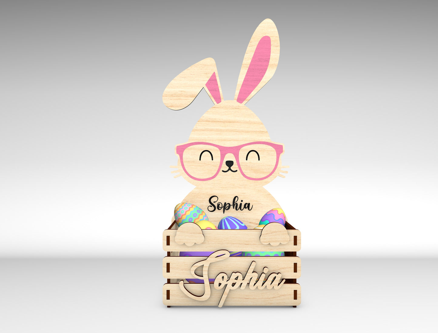 Personalized Easter Bunny Basket SVG Bundle for LightBurn and xTool