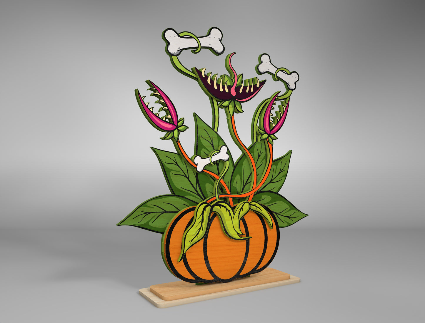 Halloween Carnivorous Plant Multilayer SVG for Glowforge xTool LightBurn