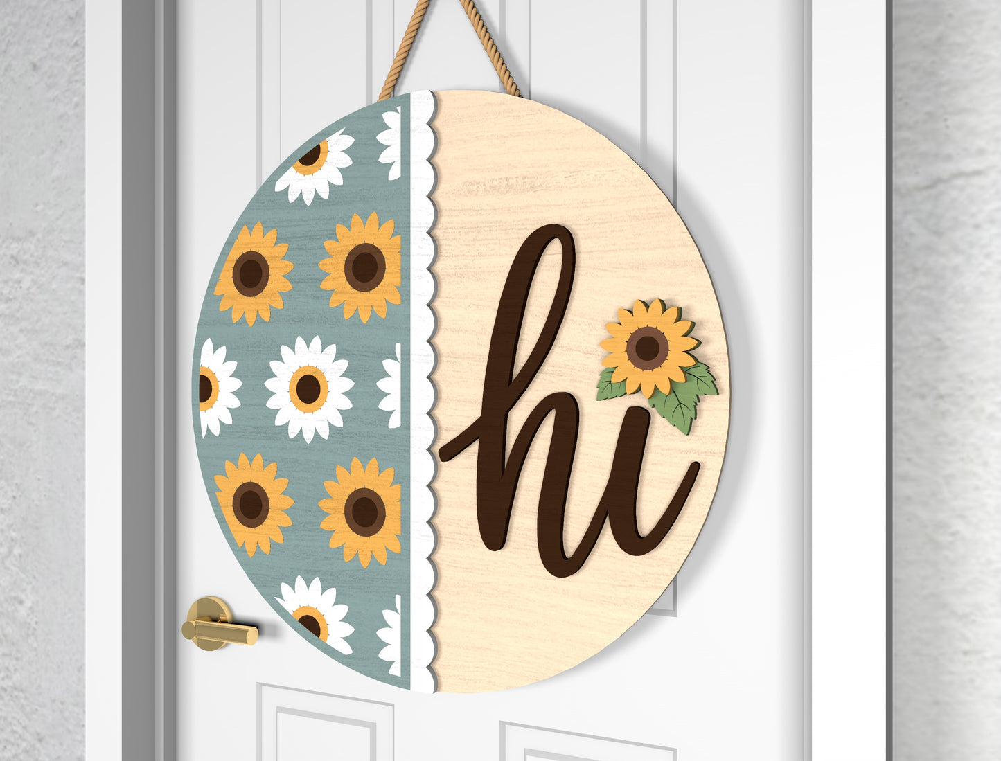 Sunflower Welcome to Our Home Sign SVG for xTool and Glowforge