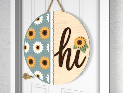 Sunflower Welcome to Our Home Sign SVG for xTool and Glowforge