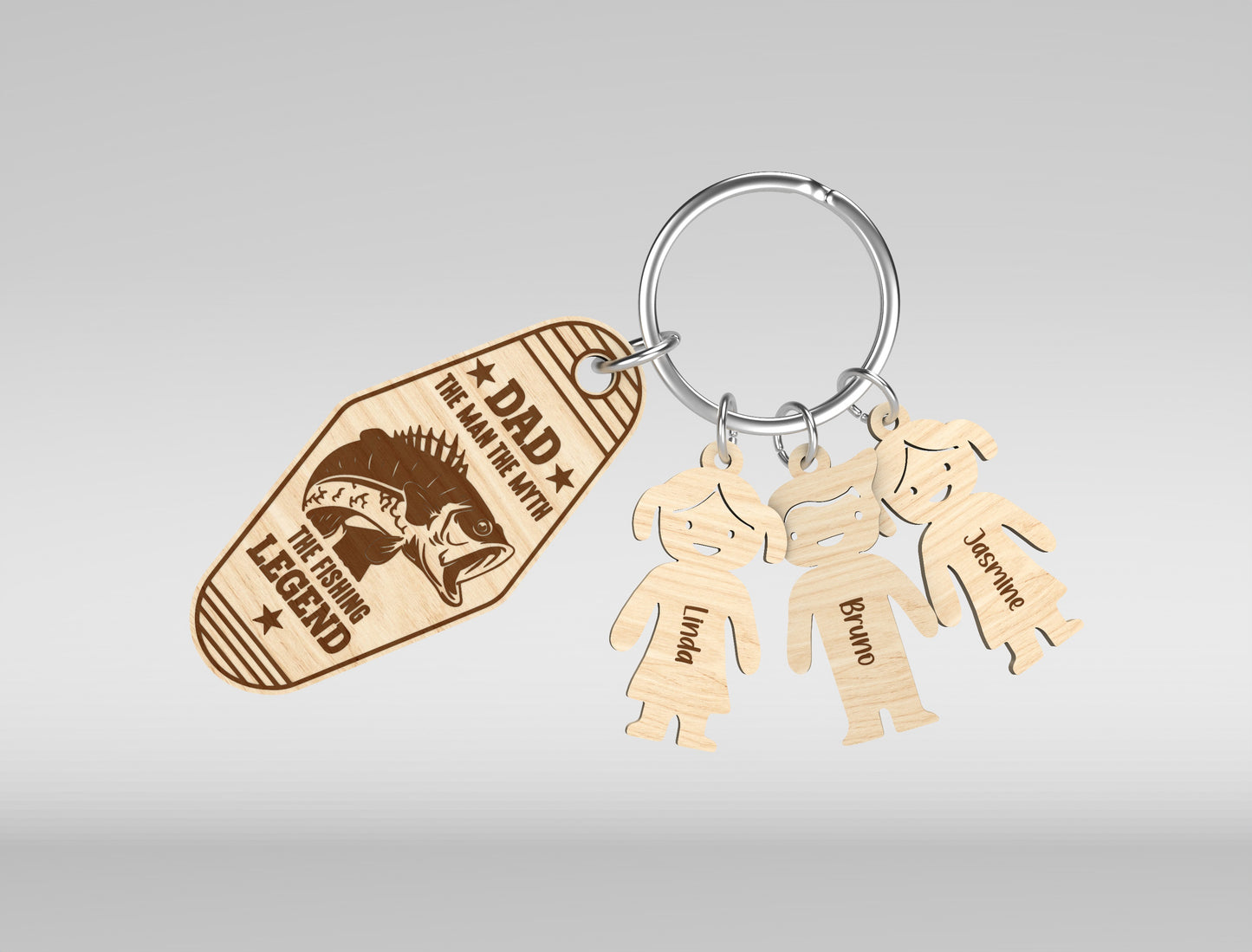 Father’s Day Fishing Keychain SVG Laser Cut File for Glowforge and xTool