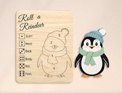 Christmas Roll-a-Game Dice Activity Laser Cut File | Ready to Cut | Glowforge, xTool, LightBurn, etc.