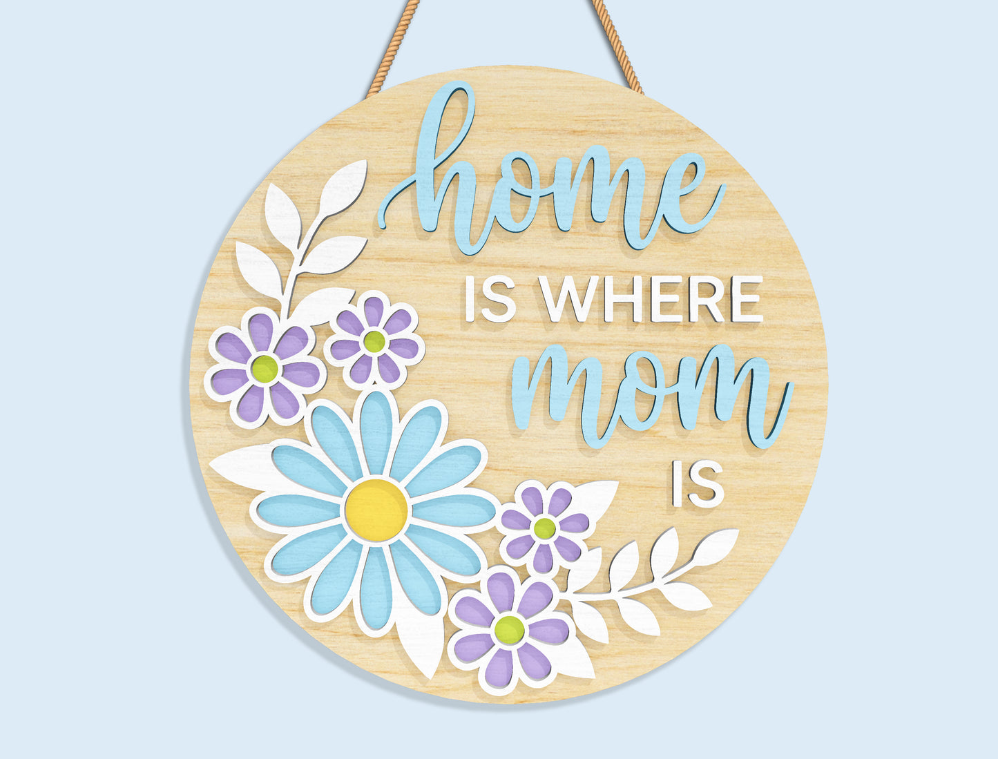 Mom Grandma Round Sign SVG Bundle 9 Designs for LightBurn and xTool