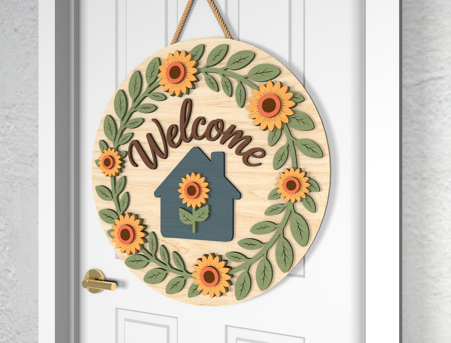 Sunflower Home Sweet Home SVG Laser Cut File for Glowforge and LightBurn