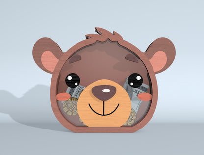 Animal Piggy Bank SVG Bundle Laser Cut File for xTool and Glowforge