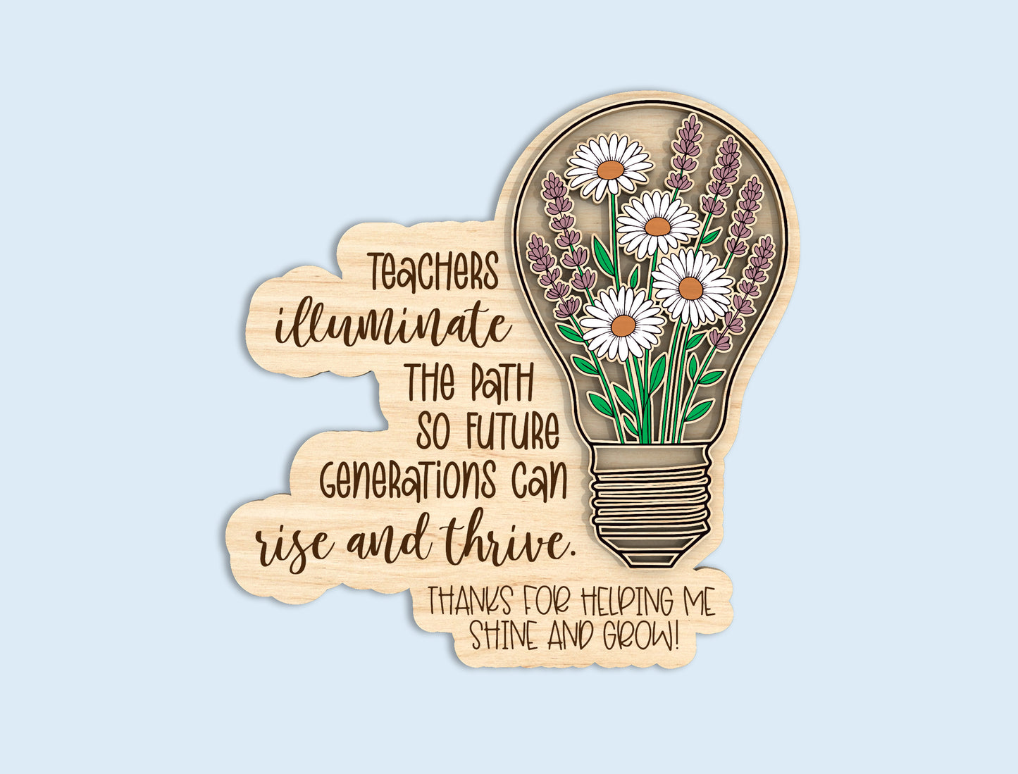 Teacher Quote Light Bulb SVG Bundle Laser Cut File for xTool and Glowforge