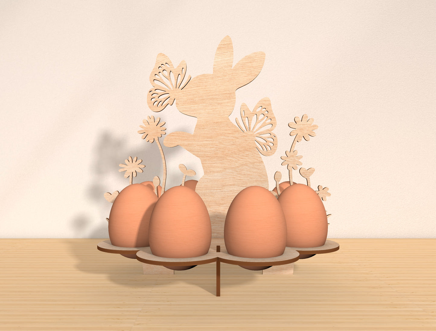 Easter Bunny Egg Holder Stand Laser Cut File | Spring Tabletop Egg Display | Ready to Cut | Glowforge, xTool, LightBurn, etc.