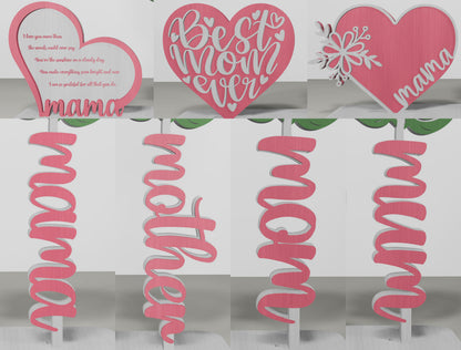 Sunflower Mom Tabletop Decor SVG Bundle for Glowforge and xTool