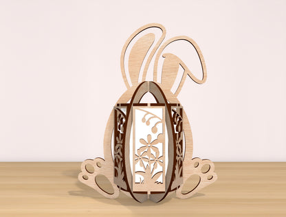Easter Bunny Lantern SVG Bundle Rabbit Egg 7 Designs for Glowforge and xTool