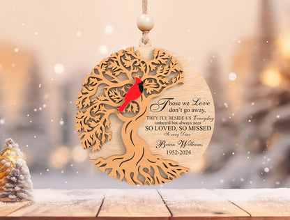 Cardinal Tree of Life Memorial Ornament SVG for Glowforge