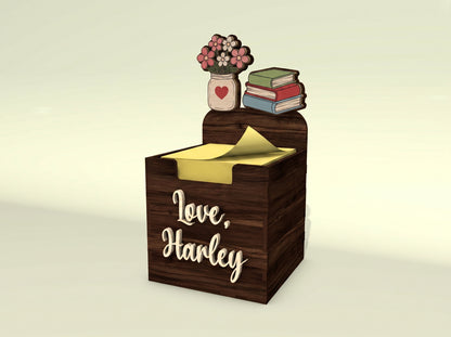 Personalized Teacher Sticky Note Holder SVG for LightBurn and xTool