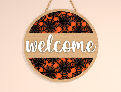 Halloween Welcome Door Hanger SVG Set for Glowforge xTool LightBurn