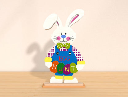 Easter Bunny Tabletop SVG Bundle Rabbit Sign 6 Designs for LightBurn and xTool