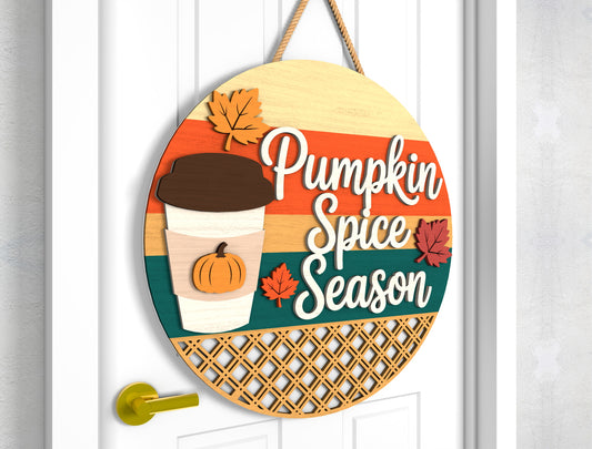 Welcome Pumpkin Truck and Pumpkin Spice Season Door Hanger SVG Set for Glowforge xTool LightBurn 2 Designs