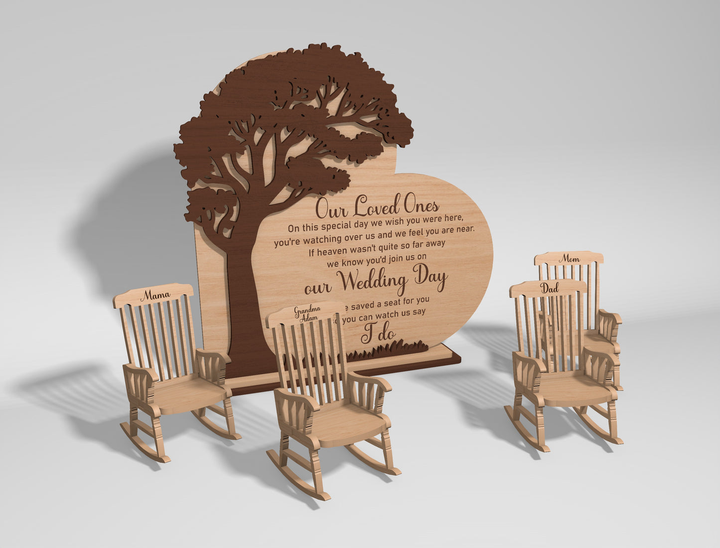 Wedding Memorial Display SVG Laser Cut File for Glowforge and xTool