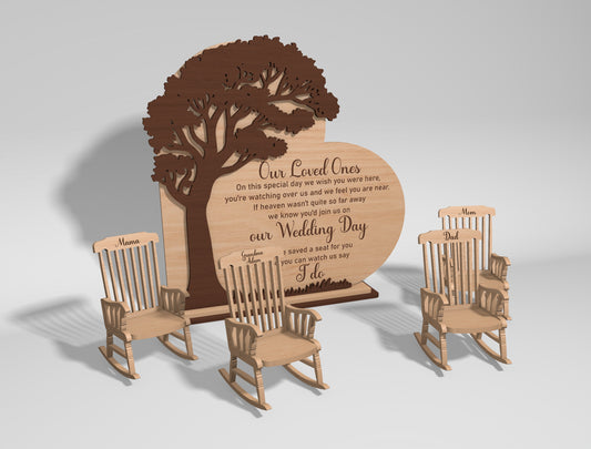Wedding Memorial Display SVG Laser Cut File for Glowforge and xTool