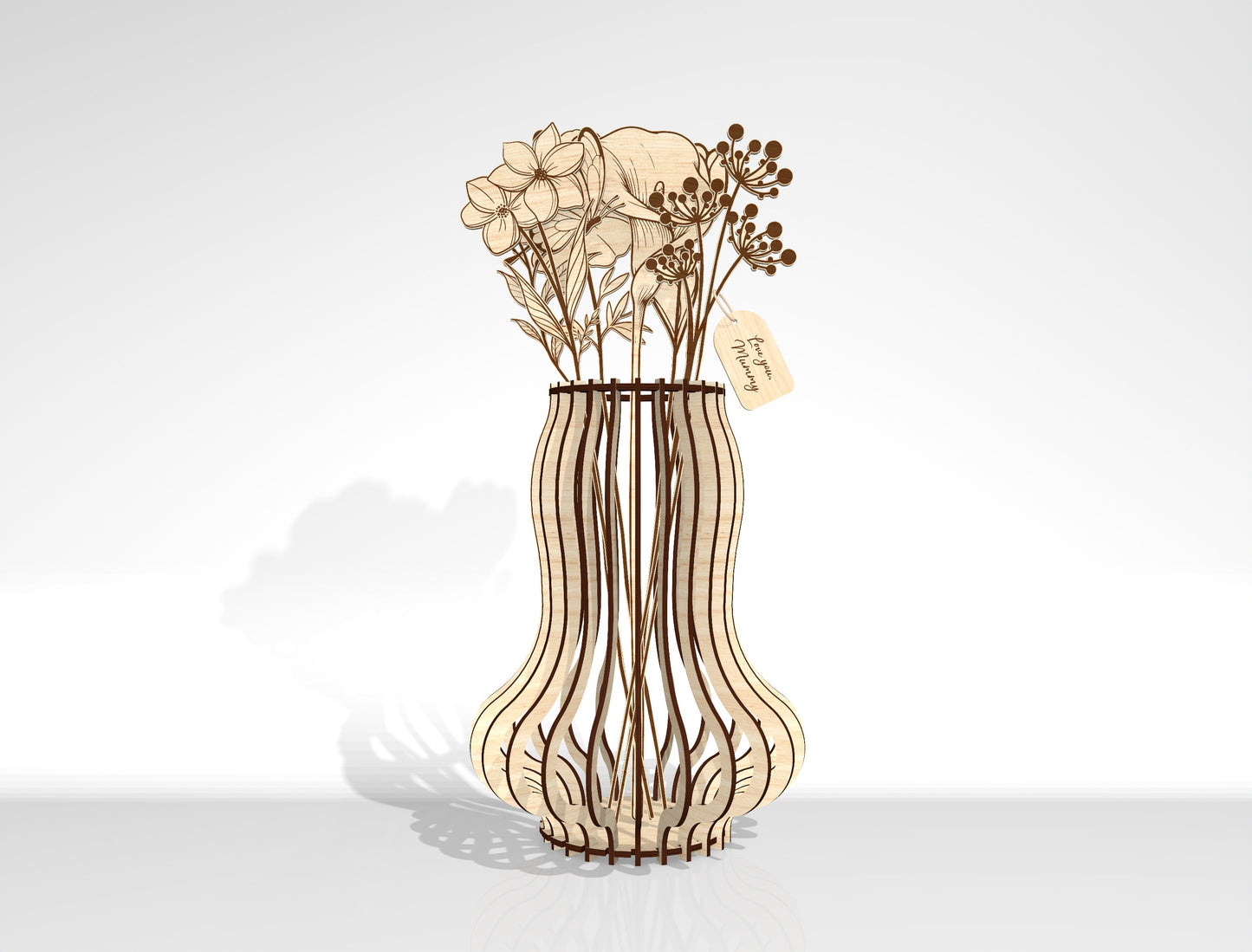 Flower Vase SVG Bundle Laser Cut File for xTool and Glowforge