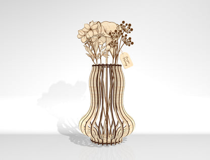 Flower Vase SVG Bundle Laser Cut File for xTool and Glowforge