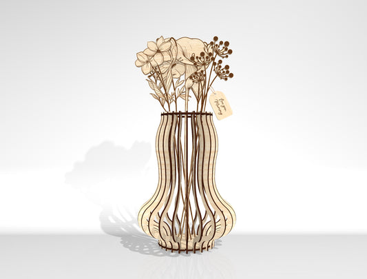 Flower Vase SVG Bundle Laser Cut File for xTool and Glowforge