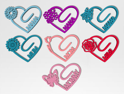 Floral Heart Bookmark SVG Bundle for LightBurn and xTool