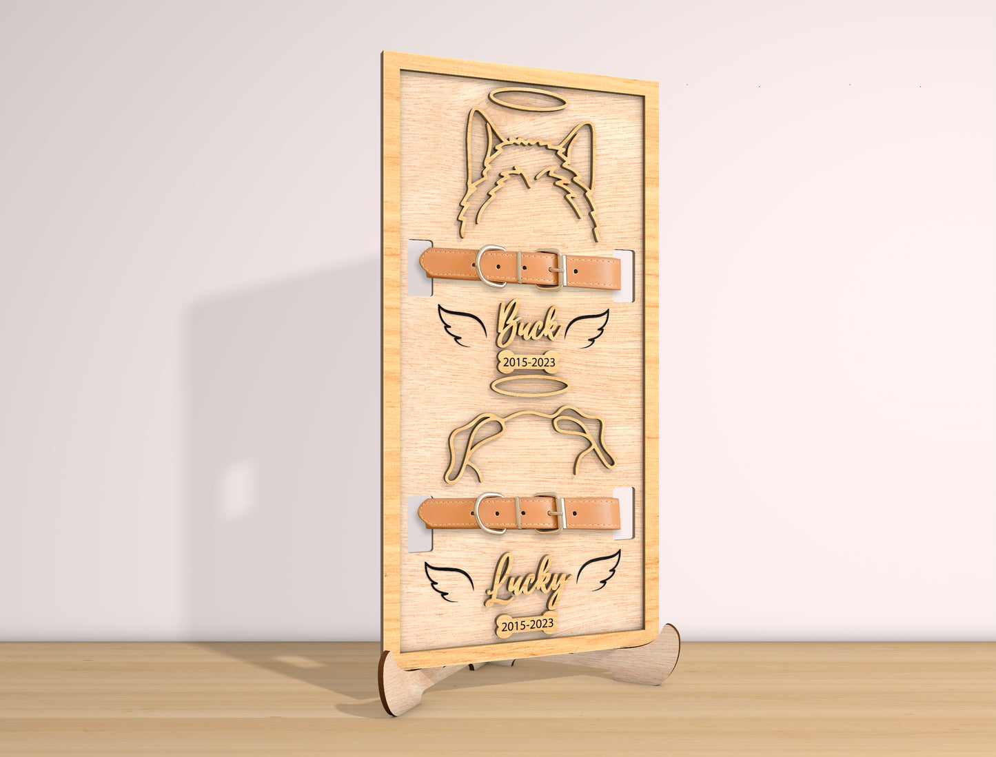 Dog Memorial Collar Holder SVG Laser Cut File for Glowforge