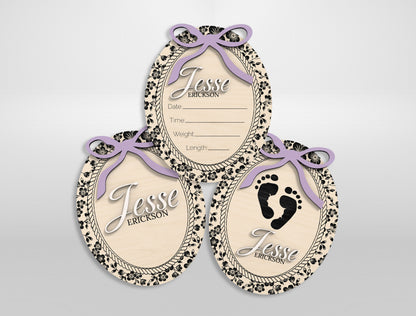 Personalized Baby Birth Stat SVG for xTool and Glowforge