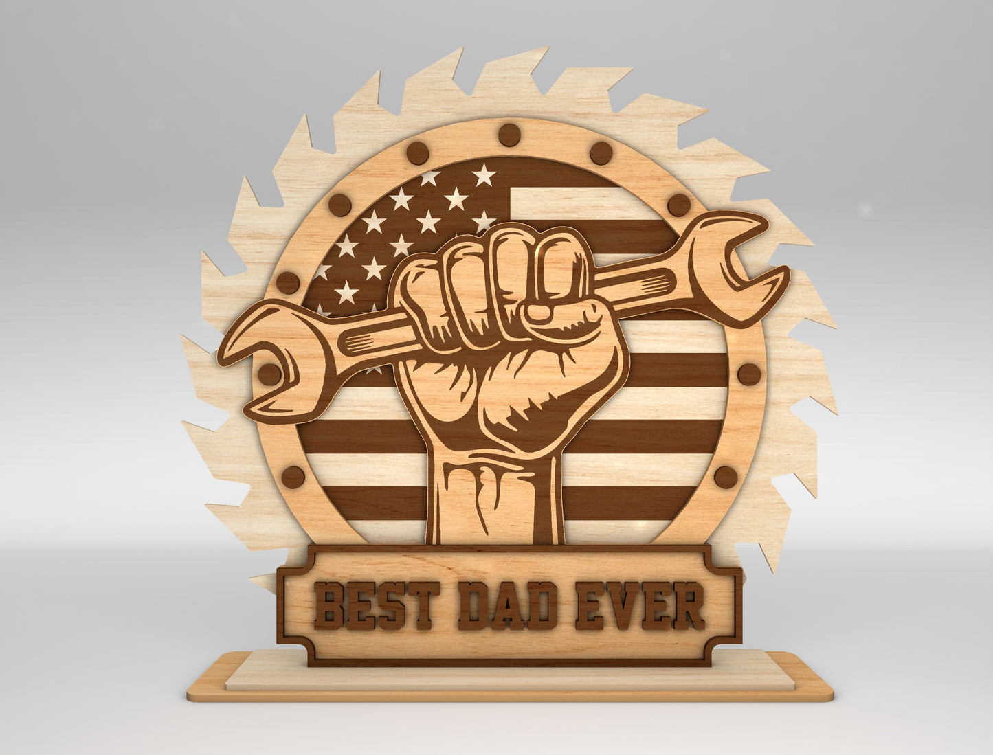 Best Dad Ever Trophy Award Sign SVG Laser Cut File for xTool and LightBurn