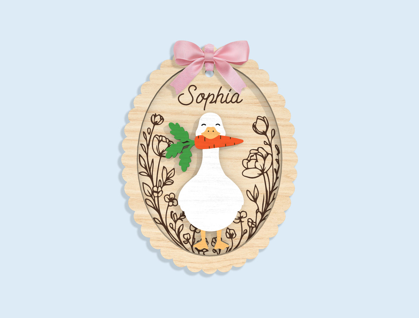 Personalized Bunny Chick Ornament SVG Bundle 16 Designs for Glowforge