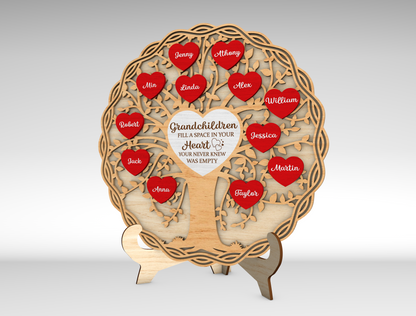 Personalized Mom Tree Heart Sign SVG for Glowforge and xTool