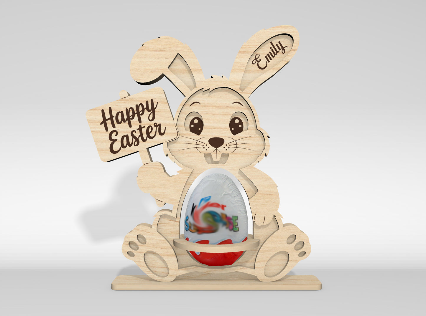 Easter Bunny Kinder Egg Holder SVG 12 Designs Laser Cut for LightBurn and xTool