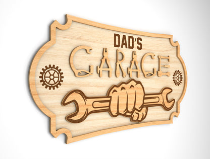 Dad Garage Workshop Sign SVG Bundle Laser Cut File for Glowforge and LightBurn