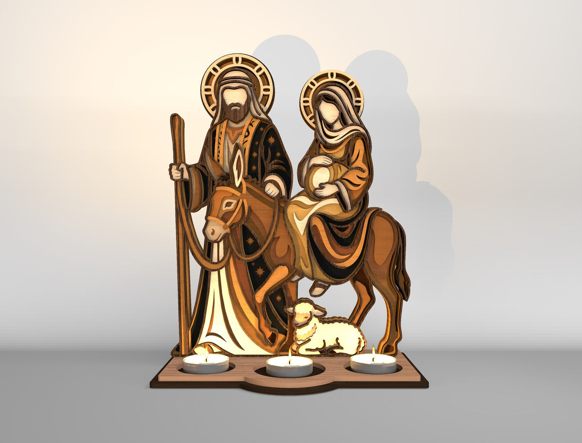 Nativity Candle Holder SVG Bundle 10 Designs Glowforge xTool
