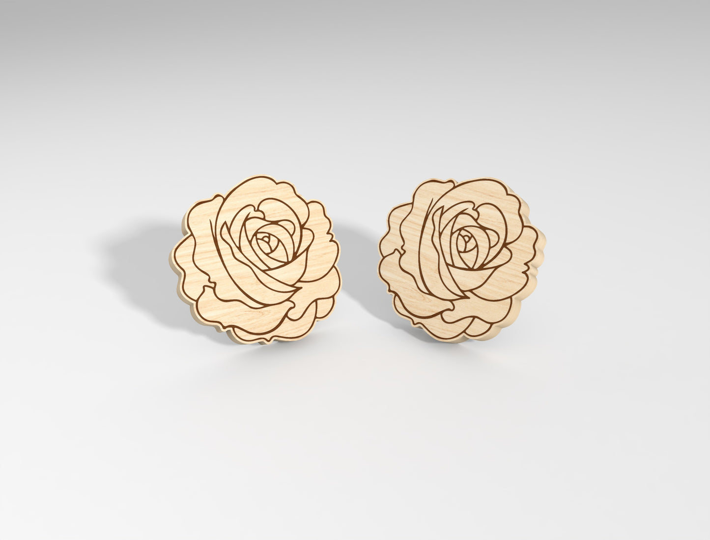 Flower Stud Earring SVG Bundle Minimal Floral for Glowforge and xTool