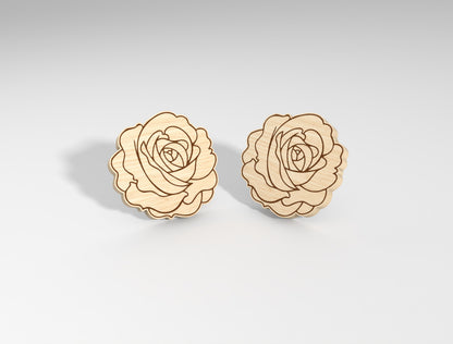 Flower Stud Earring SVG Bundle Minimal Floral for Glowforge and xTool