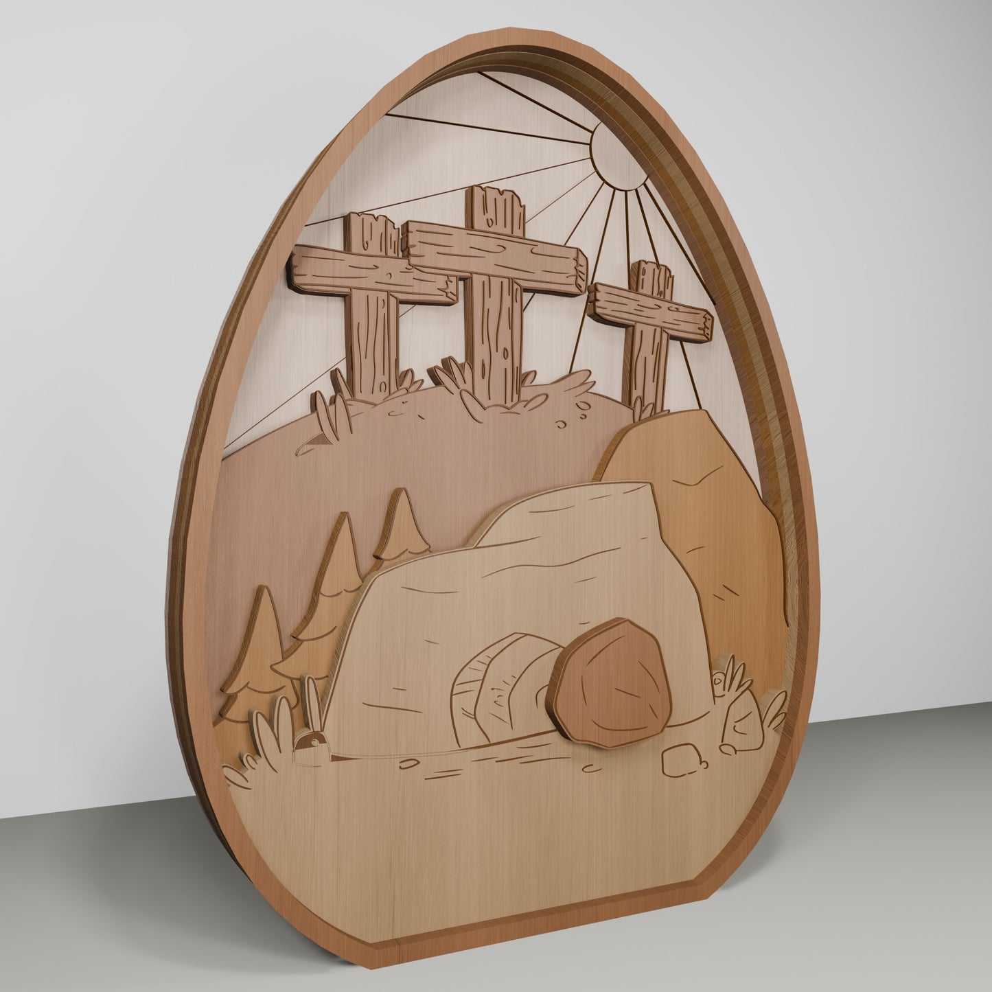 Christian Easter Jesus Cross Tabletop Scene Set SVG for LightBurn and xTool