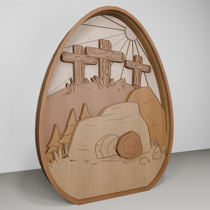 Christian Easter Jesus Cross Tabletop Scene Set SVG for LightBurn and xTool
