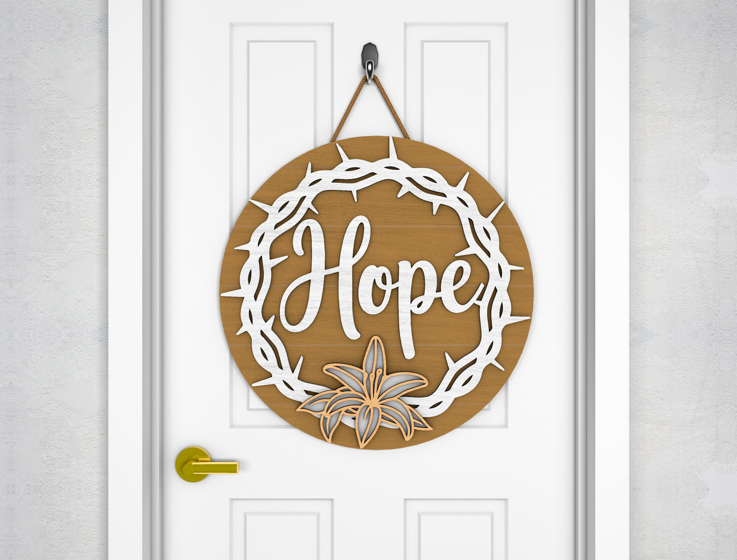 Christian Easter Door Sign SVG Faith Bundle 5 Designs for LightBurn and xTool
