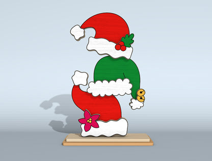 Christmas Stacked Characters Tabletop Decor Laser Cut File | Ready to Cut | Glowforge, xTool, LightBurn, etc.